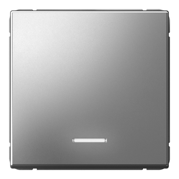 Одноклавишная кнопка без фиксации с подсветкой SE ArtGallery 10А сталь