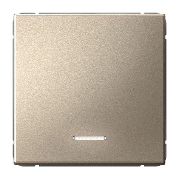 Одноклавишная кнопка без фиксации с подсветкой SE ArtGallery 10А шампань