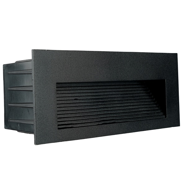 Светильник встраиваемый светодиодный LN012-1 5W 4000K 110-265V IP65 черный для подсветки ступеней