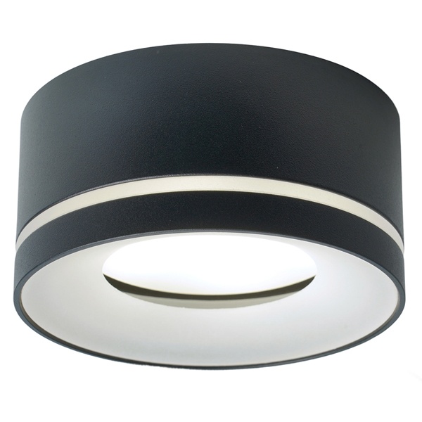 Светильник потолочный Feron HL457 под лампу GX53 230V max 12W черный D100x50mm