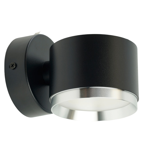 Светильник настенный Feron HL4598 GX53 230V max 12W черный + хром D85x65x116mm