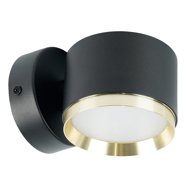 Светильник настенный Feron HL4598 GX53 230V max 12W черный + золото D85x65x116mm