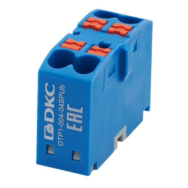 Блок распределительный DKC 4 точки подключения 2,5 мм2 зажим push-in синий