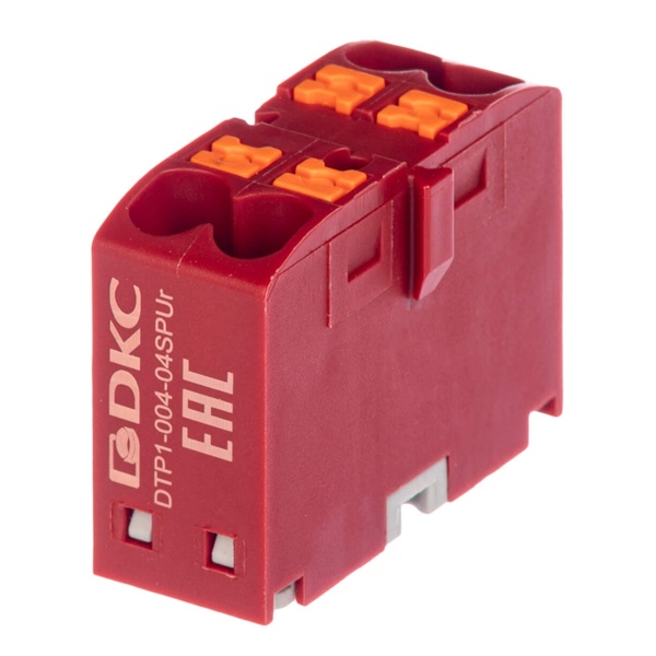 Блок распределительный DKC 4 точки подключения 2.5 мм2 зажим push-in красный