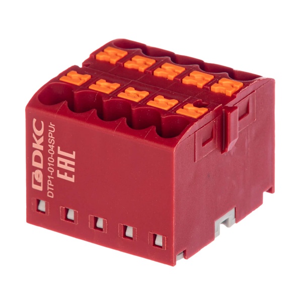 Блок распределительный DKC 10 точек подключения 2,5 мм2 зажим push-in красный