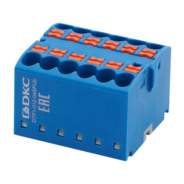Блок распределительный DKC 12 точек подключения 2,5 мм2 зажим push-in синий