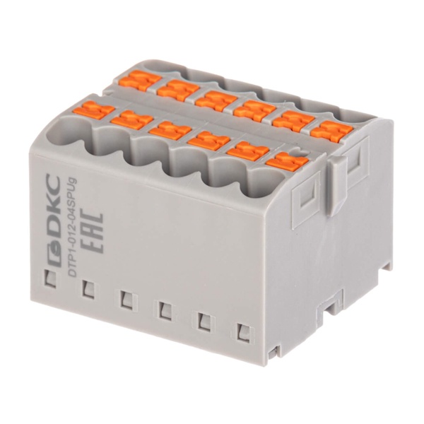 Блок распределительный DKC 12 точек подключения 2,5 мм2 зажим push-in серый