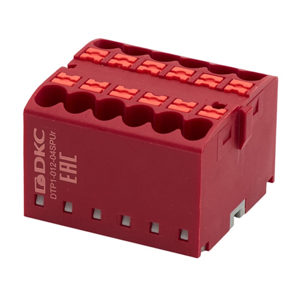 Блок распределительный DKC 12 точек подключения 2,5 мм2 зажим push-in красный