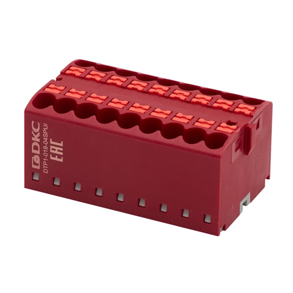 Блок распределительный DKC 18 точек подключения 2,5 мм2 зажим push-in красный
