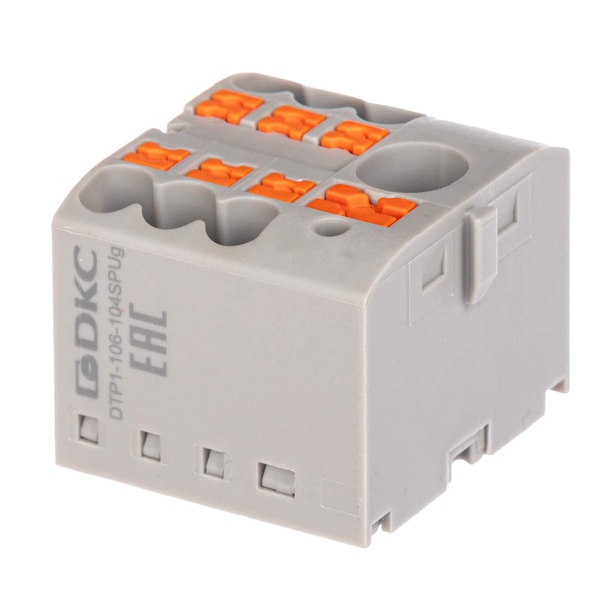 Блок распределительный DKC 1 ввод 6 мм2 6 точек подключения 2,5 мм2 зажим push-in серый