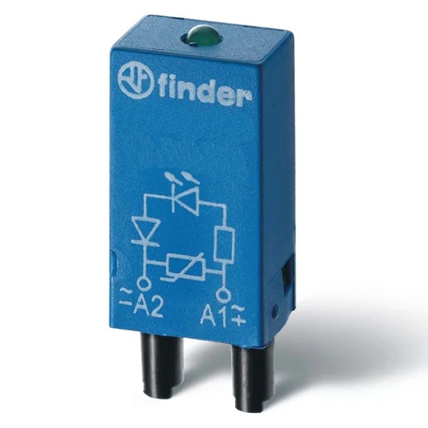Модуль индикации и защиты Finder зеленый LED + диод (+ A1); 6...24В DC