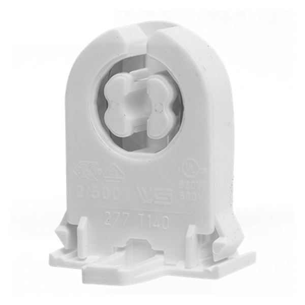 Патрон VS 27701 G13 сквозной боковые защёлки без стопора, высота оси 23мм, для ламп T8/T12