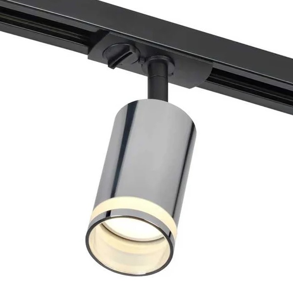 Светильник трековый однофазный поворотный ИЭК 4116 декоративный под лампу MR16 GU10 хром