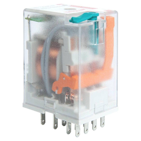 Реле Relpol R4N-2014-23-1220-WTL 6A 4CO AgNi 220В DC кнопка тест, механический индикатор LED IP40