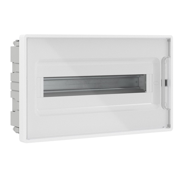 Щиток встраиваемый для полых стен DKC FRAME 18 модулей с прозрачной дверцей с шиной IP40 белый