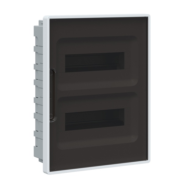 Щиток встраиваемый для полых стен DKC FRAME 24 модуля с тонированной дверцей с шиной IP40 белый