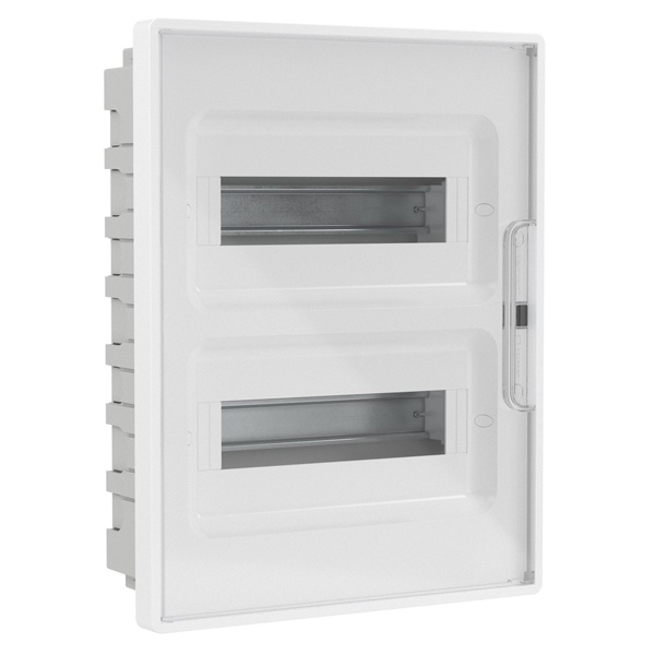 Щиток встраиваемый для полых стен DKC FRAME 24 модуля с прозрачной дверцей с шиной IP40 белый