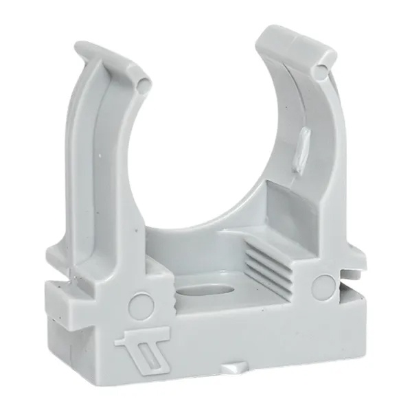 Держатель для труб (клипса) EKF Plast d20мм под монтажный пистолет [упак.100шт] серый