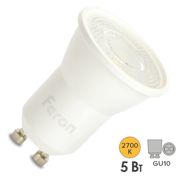 Лампа светодиодная Feron LB-272 MR11 5W 2700K 230V GU10 с линзой 38 градусов, теплый белый свет
