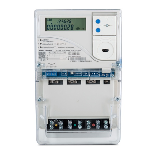 Счетчик трехфазный многотарифный CE308 S34.746.OA.QYUVLFZ SPDS 5-100А оптопорт, RS-485 1/1