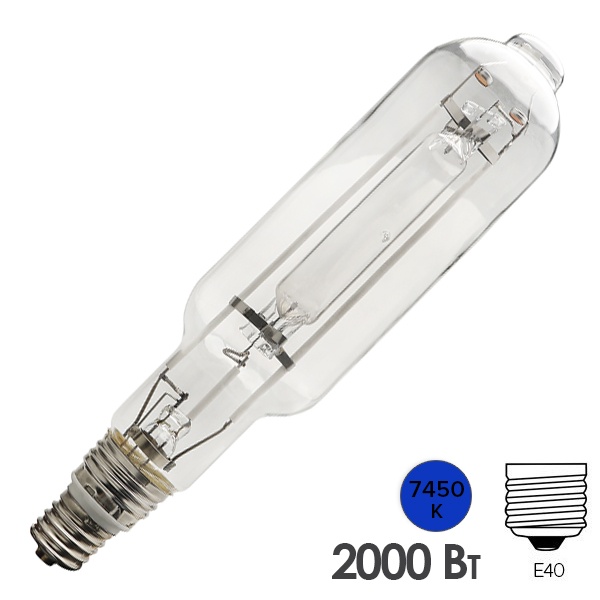 Лампа металлогалогенная Osram HQI-T 2000W/D/I 380V 10,3A E40 130000lm 7450K p30 d100x430mm (МГЛ)