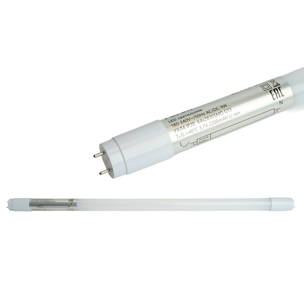 Лампа аккумуляторная Feron EL117 9W 4000K G13 AC/DC 900Lm Li-Ion аккумулятор 3,7V 2200mAh 3ч L588