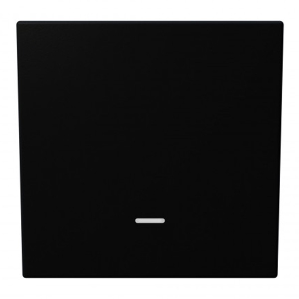 Выключатель одноклавишный c индикацией Jasmart FD 10A, черный матовый (soft touch)