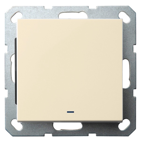 Выключатель одноклавишный c индикацией Jasmart G 10A, шампань