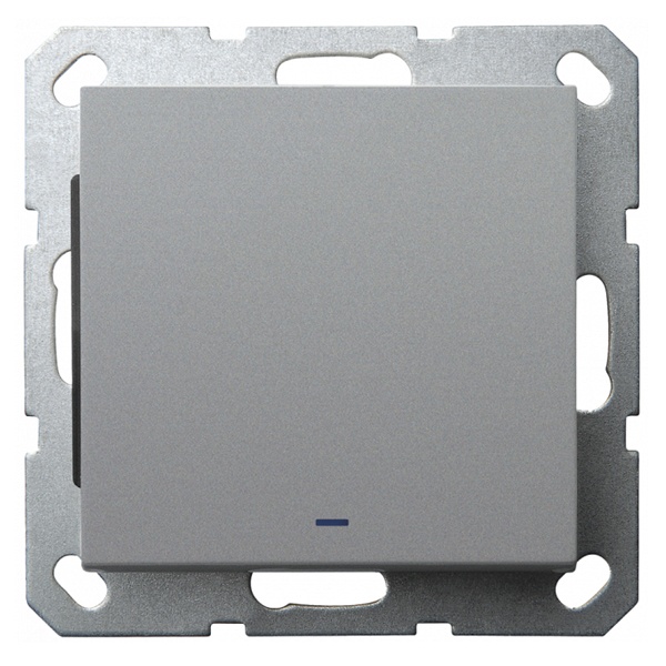 Выключатель одноклавишный c индикацией Jasmart G 10A, алюминий