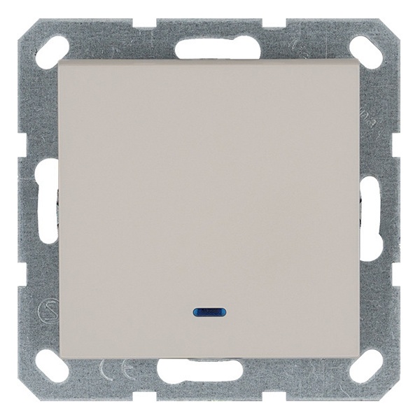 Выключатель одноклавишный c индикацией Jasmart G 10A, тауп