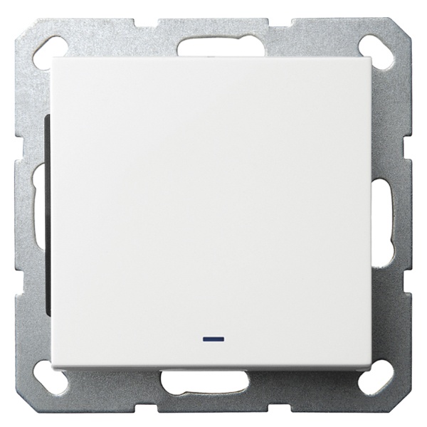 Выключатель одноклавишный c индикацией Jasmart G 10A, белый глянцевый