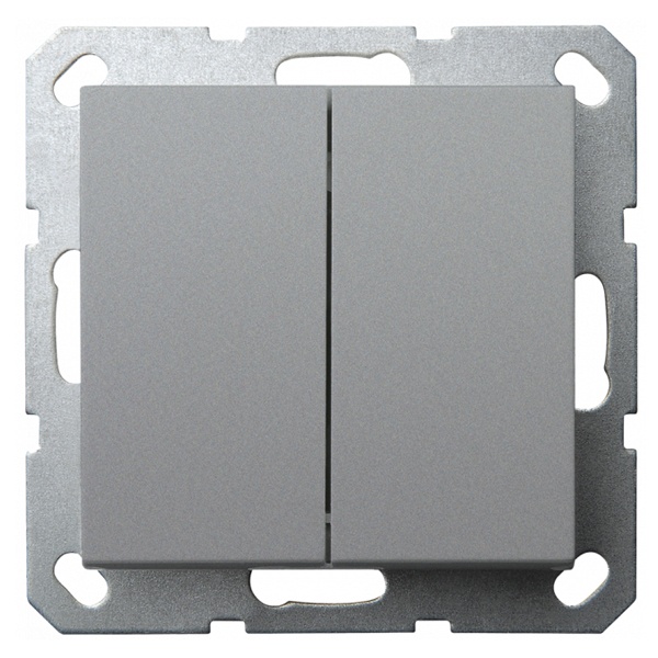 Выключатель двухклавишный Jasmart G 10A, алюминий