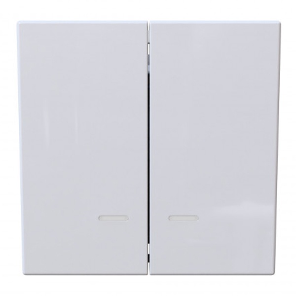 Выключатель двухклавишный c индикацией Jasmart FD 10A, белый глянцевый