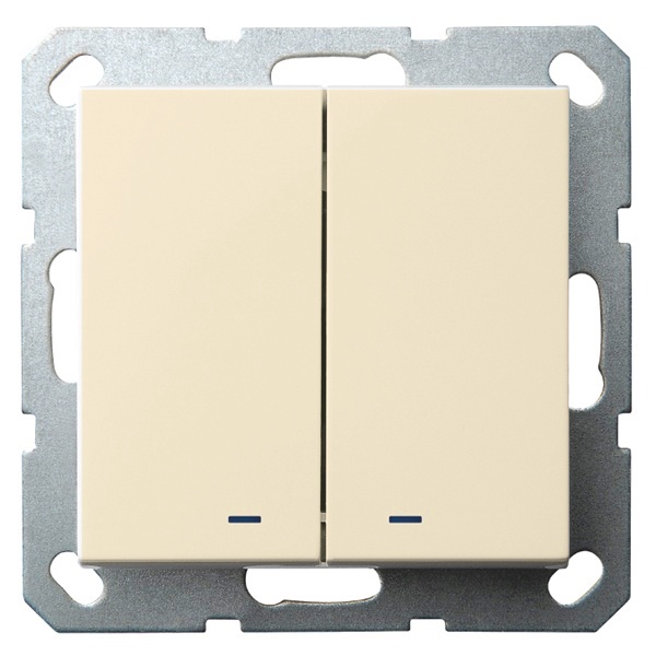 Выключатель двухклавишный c индикацией Jasmart G 10A, шампань