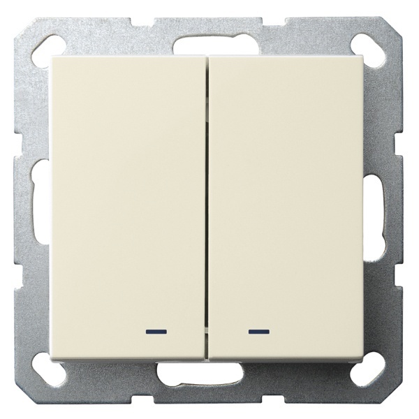 Выключатель двухклавишный c индикацией Jasmart G 10A, слоновая кость (бежевый)