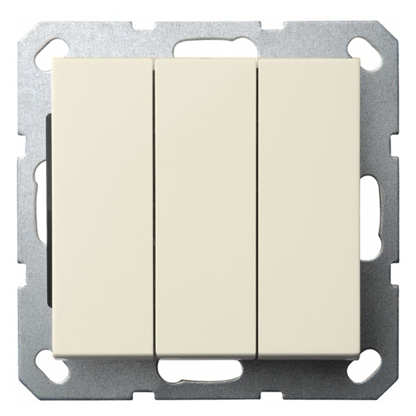 Выключатель трехклавишный Jasmart G 10A, слоновая кость (бежевый)