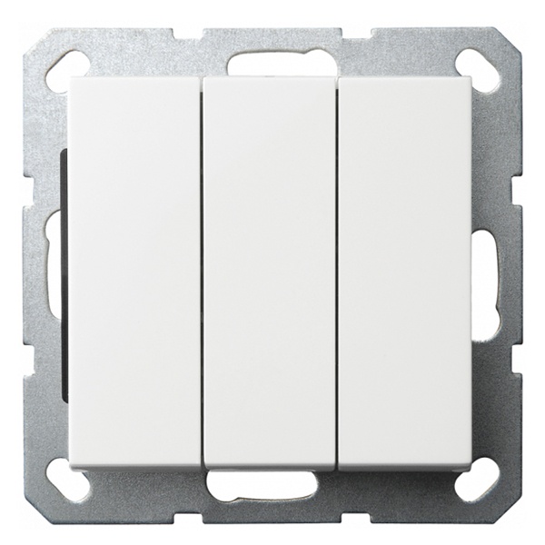 Выключатель трехклавишный Jasmart G 10A, белый глянцевый