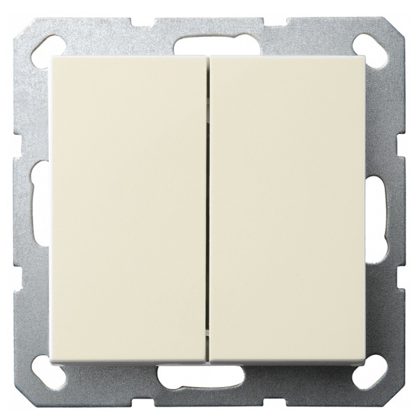 Выключатель двухклавишный проходной Jasmart G 10A, слоновая кость (бежевый)