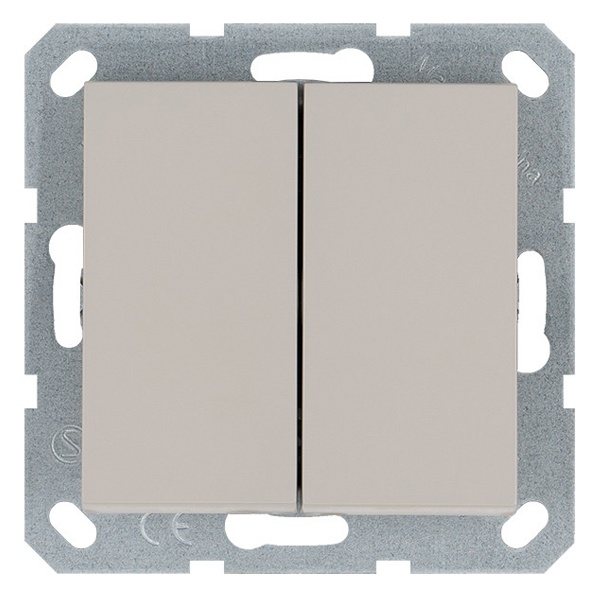 Двухклавишный кнопочный переключатель Jasmart G 10A, тауп