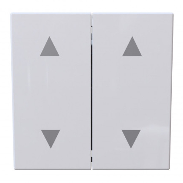 Выключатель двухклавишный для штор Jasmart FD 10A, белый глянцевый