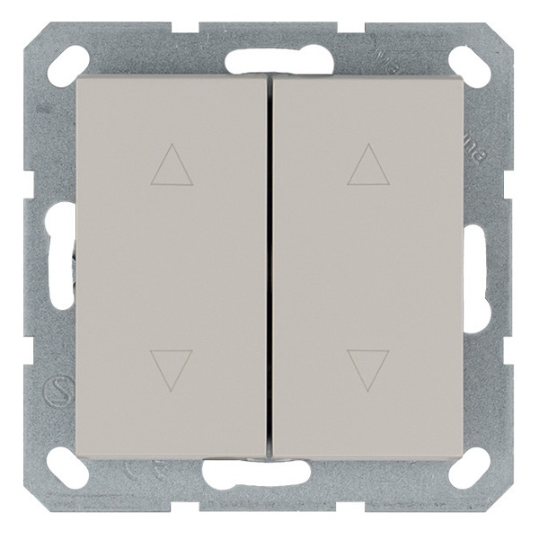 Выключатель двухклавишный для штор Jasmart G 10A, тауп