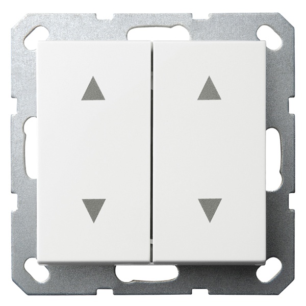 Выключатель двухклавишный для штор Jasmart G 10A, белый глянцевый