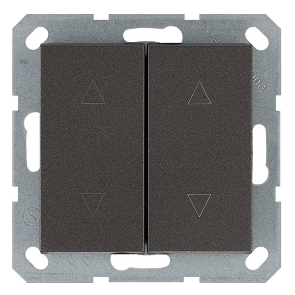 Выключатель двухклавишный для штор Jasmart G 10A, мокко