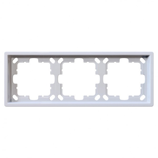 Рамка Jasmart FD  3-постовая, белый глянцевый