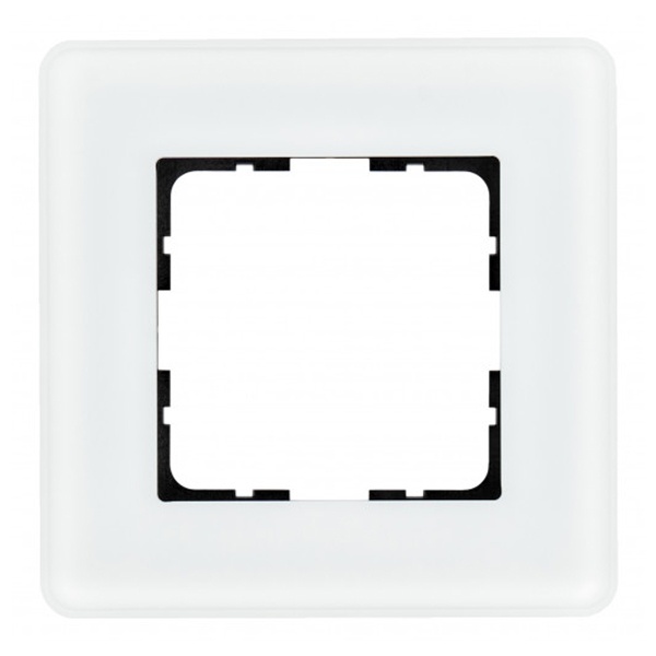Рамка закругленная Jasmart 1-постовая, стекло матовое белый