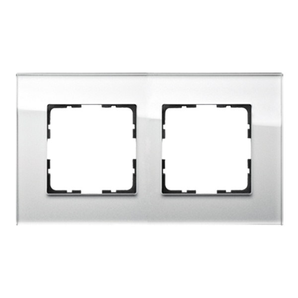 Рамка Jasmart 2-постовая, стекло белый