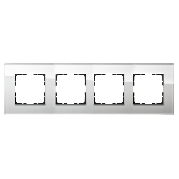 Рамка Jasmart 4-постовая, стекло белый