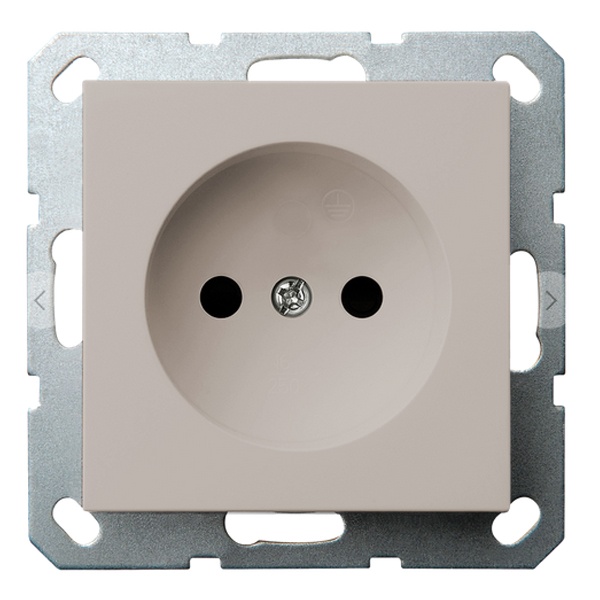 Розетка без заземления со шторками Jasmart G 16А, тауп