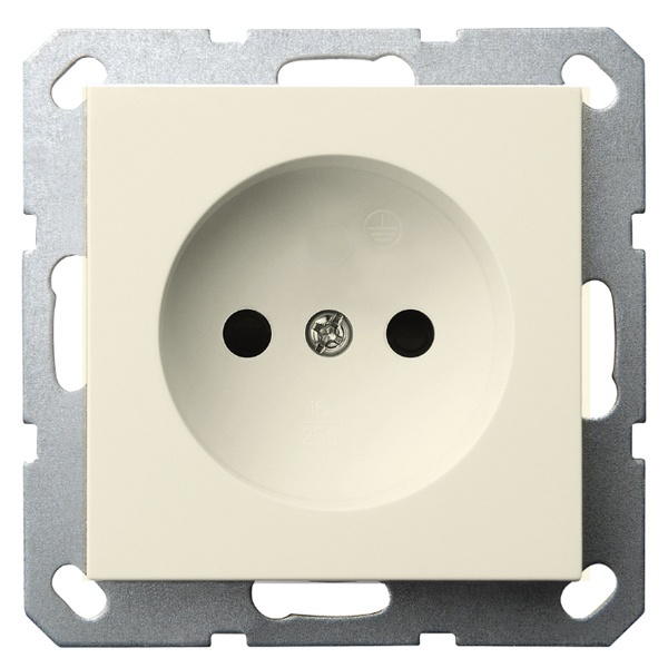 Розетка без заземления со шторками Jasmart G 16А, слоновая кость (бежевый)