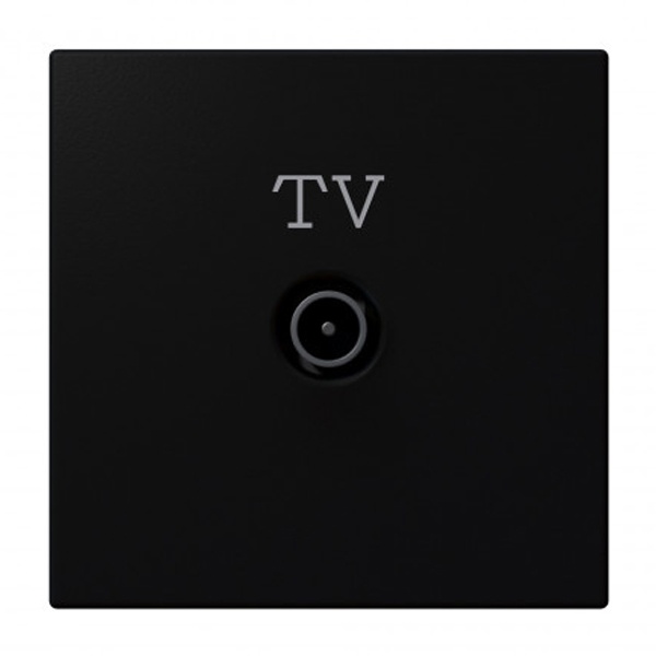 Розетка TV Jasmart FD d9.5мм оконечная, черный матовый (soft touch)
